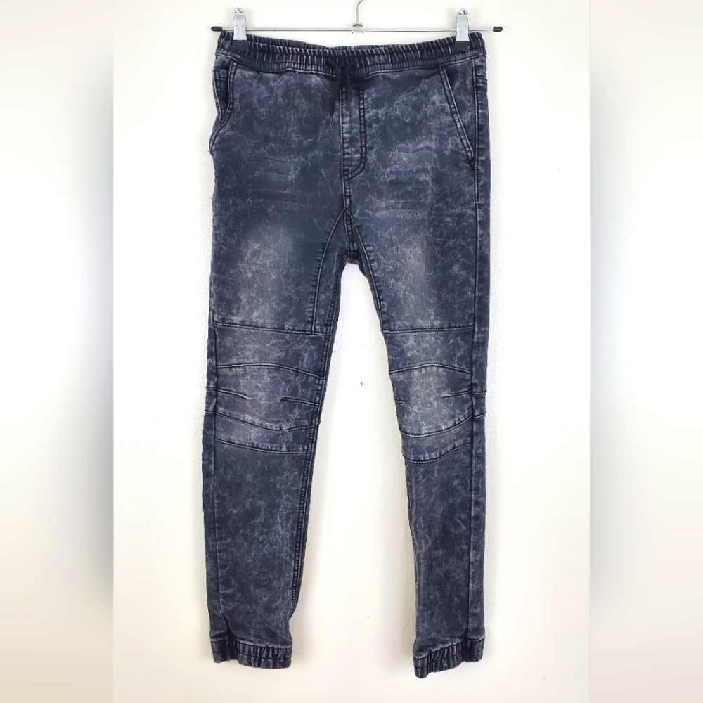 Zoo York Jogger Jeans 80s Gray Black Acid Wash Youth Pants Size 13/14